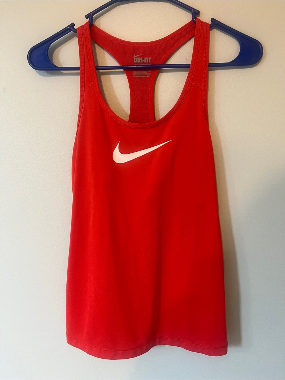 Nike Orange Racerback Tank with White Swoosh Logo